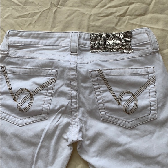 BEBE WHITE  CORDUROY   STRECH FLARE PANTS - Picture 3 of 6